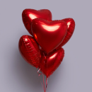 "Red heart" foil balloon with helium