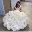  100 White Hydrangeas in a Basket